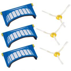Sada 3 filtre + 3 bočné kefky iRobot Roomba 600