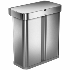 Bezdotykový kôš Simplehuman RECTANGULAR 58L triedený odpad - silver