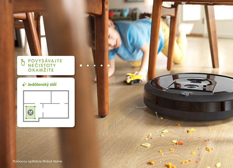 Roomba i7 čistenie podla objektov