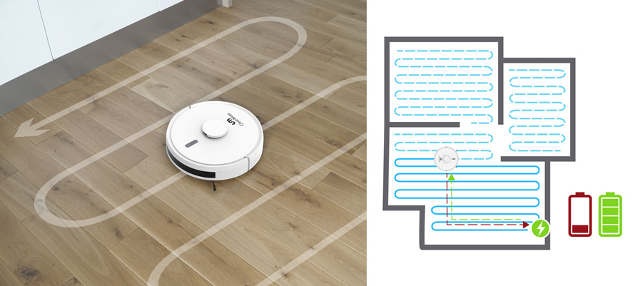 CleanMate LDS700 - Automaticky sa dobije a pokračuje v upratovaní