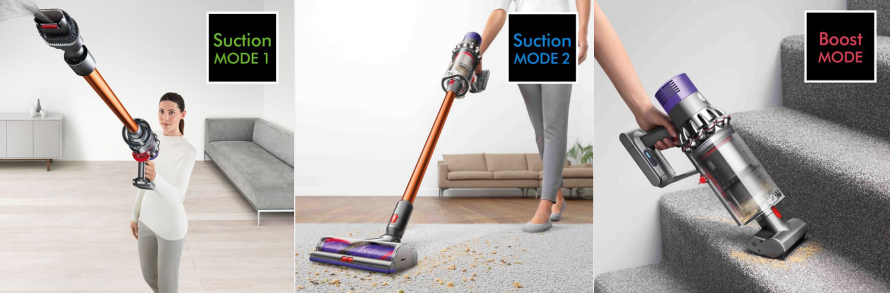 Dyson V10 Absolute – sacie režimy