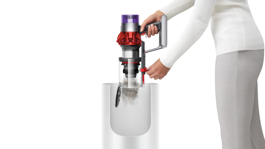 Dyson V10 Motorhead – ľahké vysypávanie zásobníka na odpad