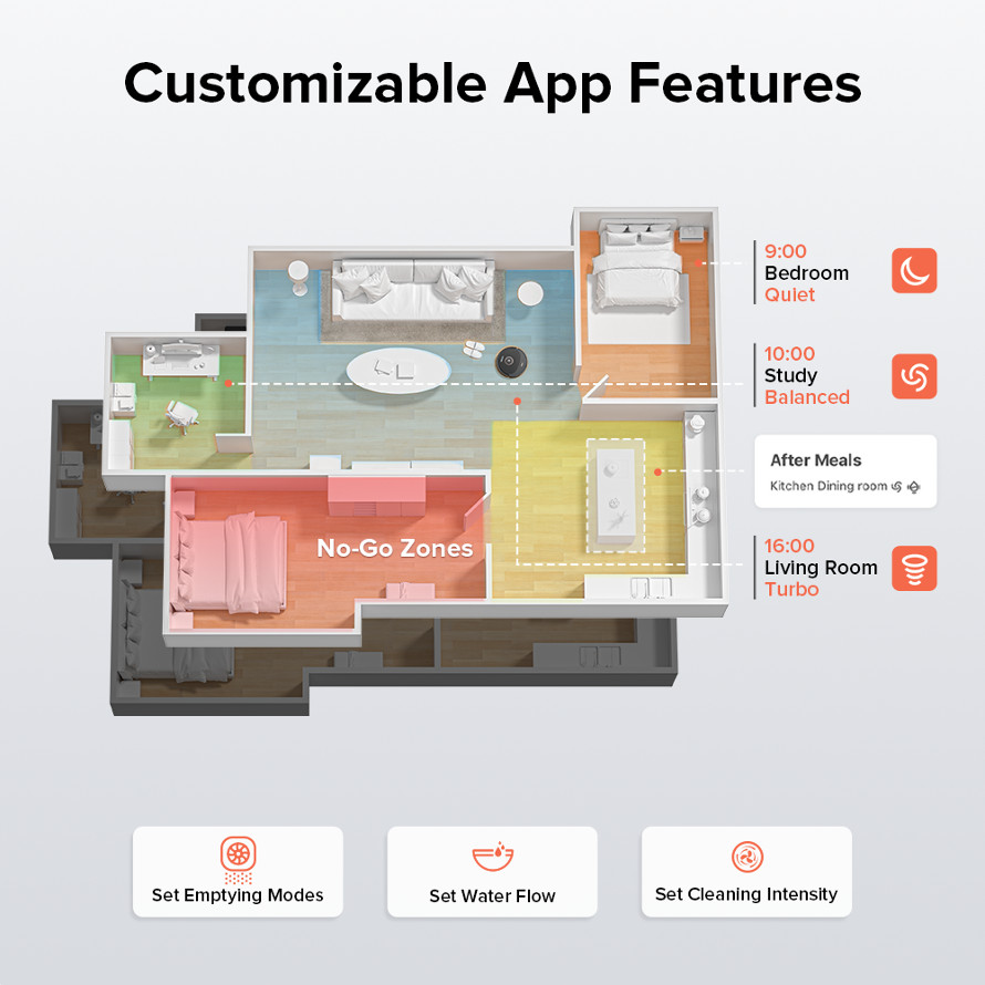 Roborock Q8 Max lze ovládat přes mobilní aplikaci