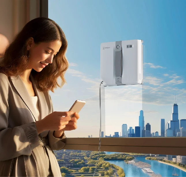 ECOVACS WINBOT MINI - 3 režimy čistenia