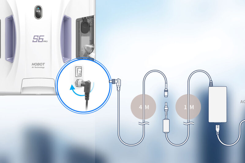 Dlhý napájací kábel HOBOT S7 PRO