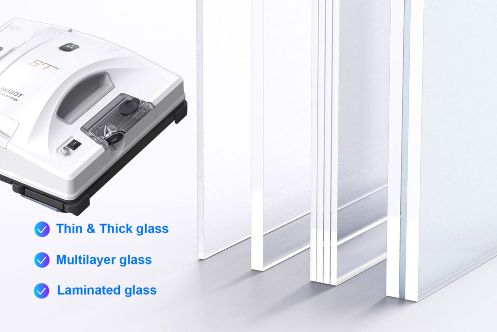 Rôzne hrúbky skla HOBOT S7 PRO