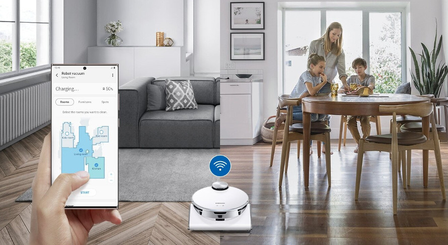 Samsung Jet Bot AI+ VR50T95735W/GE Jednoduché ovládanie na diaľku pomocou smartfónu