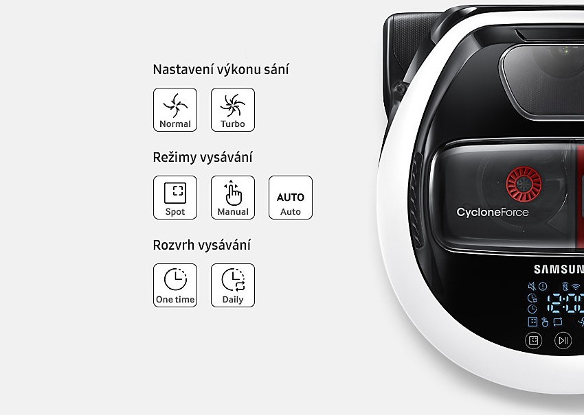 robotický vysávač samsung sivý