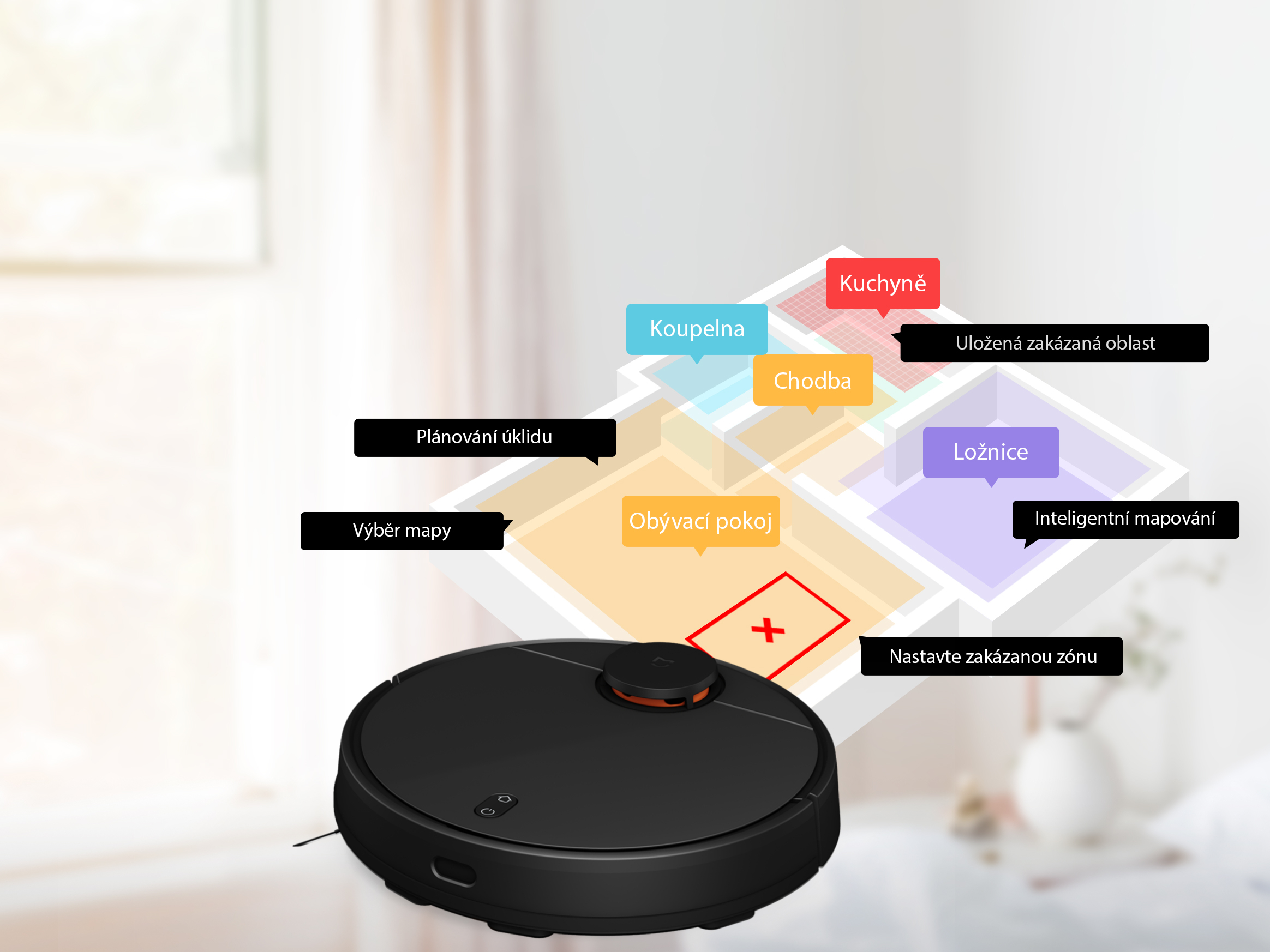 Xiaomi Mi Robot Vacuum Mop Pro inteligentné mapovanie miestnosti