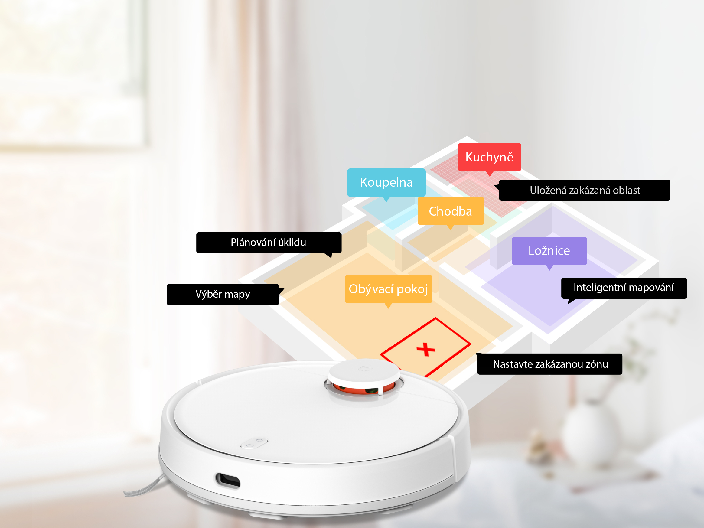 Xiaomi Mi Robot Vacuum Mop Pro inteligentné mapovanie miestnosti