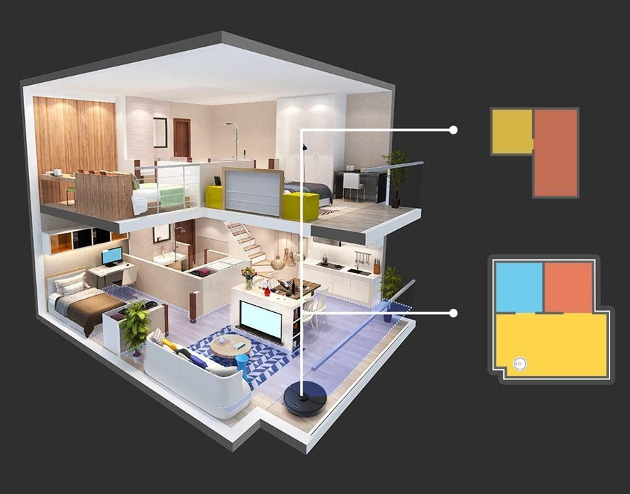 xiaomi Roborock s6 pure black - floor plan