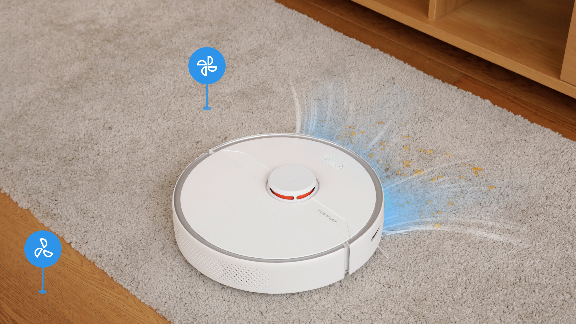 xiaomi Roborock s6 pure white - Inteligentná detekcia kobercov