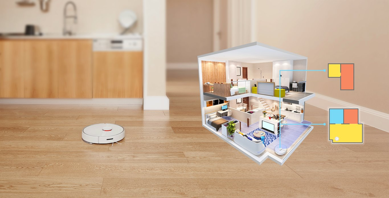 xiaomi Roborock s6 pure white - floor plan