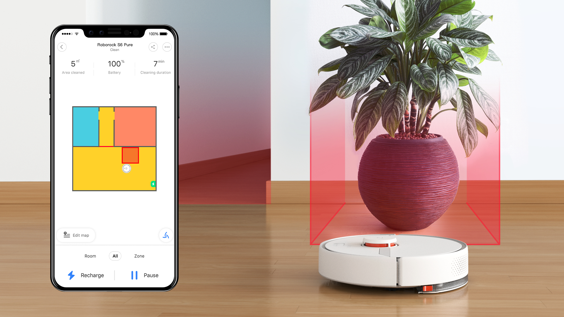 xiaomi Roborock s6 pure white - Zone cleaning